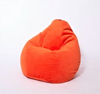Кресло-мешок Груша большое, велюр однотон, оранжевое в Рязани
