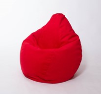 Кресло-мешок Груша большое, велюр однотон, красное в Ульяновске