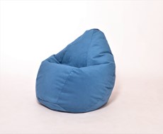 Кресло-мешок Груша малое, велюр однотон, синее в Якутске