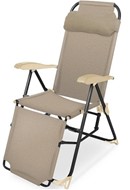 Кресло-шезлонг Ника К3 арт.К3/ПС (каркас черный, ткань песочная) в Рязани