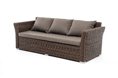 Прямой диван Капучино трехместный, коричневый (гиацинт) Арт.: YH-C3130W-3-TW brown в Екатеринбурге