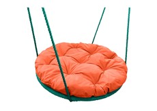 Качели подвесные Гнездо с подушкой 0,6 м, с оплёткой, оранжевая подушка в Екатеринбурге