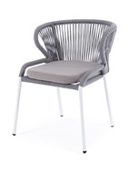 Садовый стул Милан, каркас белый, цвет светло-серый, подушка ASH в Туле
