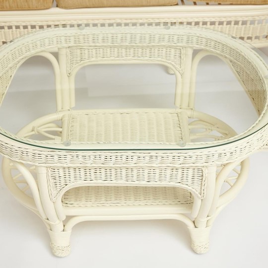 Комплект для отдыха MICHELLE (стол со стеклом+ диван + 2 кресла + подушки) TCH White (белый) арт.13336 в Туле - изображение 12