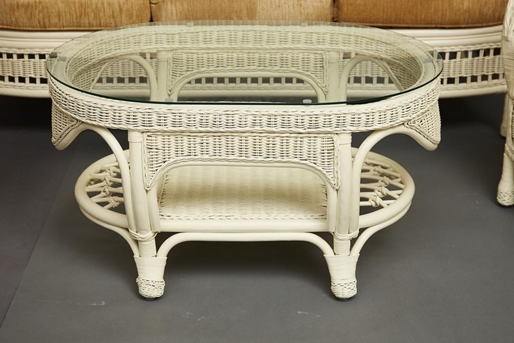 Комплект для отдыха MICHELLE (стол со стеклом+ диван + 2 кресла + подушки) TCH White (белый) арт.13336 в Туле - изображение 14