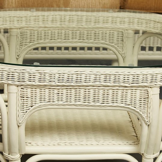 Комплект для отдыха MICHELLE (стол со стеклом+ диван + 2 кресла + подушки) TCH White (белый) арт.13336 в Саратове - изображение 16