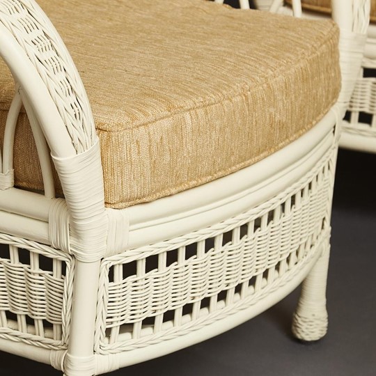 Комплект для отдыха MICHELLE (стол со стеклом+ диван + 2 кресла + подушки) TCH White (белый) арт.13336 в Саратове - изображение 17