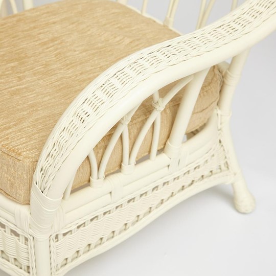 Комплект для отдыха MICHELLE (стол со стеклом+ диван + 2 кресла + подушки) TCH White (белый) арт.13336 в Саратове - изображение 3