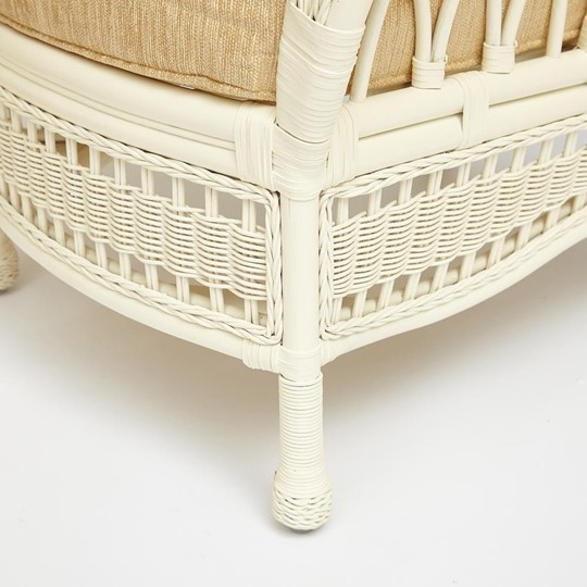 Комплект для отдыха MICHELLE (стол со стеклом+ диван + 2 кресла + подушки) TCH White (белый) арт.13336 в Туле - изображение 4
