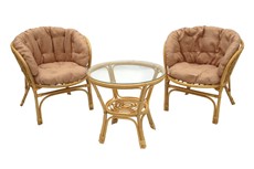 Набор мебели Багамы Премиум мини (2кресла+стол (2 уп.), каркас медовый, подушки бежевые) CV-12H в Оренбурге