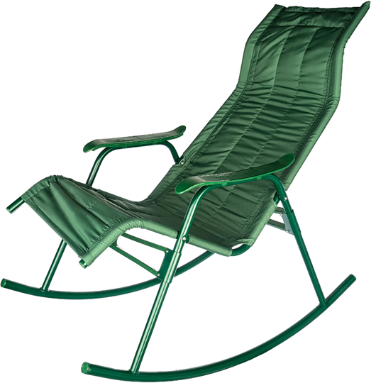 Кресло-качалка Нарочь, каркас зеленый, обивка зеленая в Екатеринбурге - изображение 1