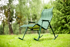 Кресло-качалка Нарочь, каркас зеленый, обивка зеленая в Ульяновске