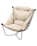 Кресло Чил, Белое/бежевая подушка в Салехарде - предосмотр 1