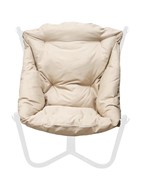 Кресло Чил, Белое/бежевая подушка в Салехарде