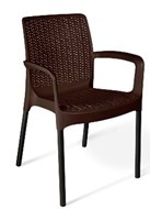 Кресло садовое на дачу 970190 коричневый-черный Коллекция PATIO PLASTIC в Екатеринбурге