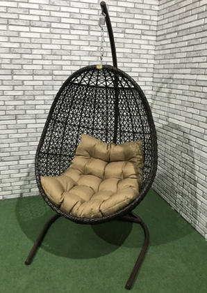 Подвесное кресло Йо-Йо (плетение звездочка) со стойкой в Екатеринбурге - изображение