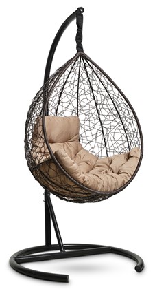 Подвесное кресло Sevilla comfort (Коричневый/Бежевая подушка) в Саратове - изображение