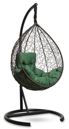 Подвесное кресло Sevilla comfort (Коричневый/Зеленая подушка) в Саратове - изображение
