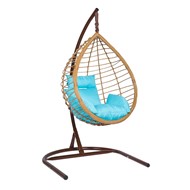 Кресло-гамак подвесное BALI WOOD (коричневый/голубой) в Сочи