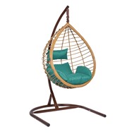 Кресло подвесное BALI WOOD (коричневый/зеленый) в Тюмени