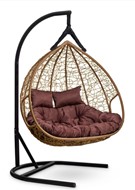 Кресло подвесное DUBLIN WOOD (коричневый/коричневый) в Тюмени