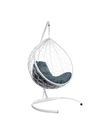 Подвесное кресло Капля (Белый/серая подушка) в Рязани - изображение 1