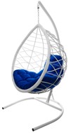 Подвесное кресло Капля Лори (белое/Синяя подушка) в Екатеринбурге - предосмотр