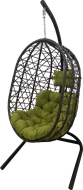 Подвесное кресло Кокон XL, каркас темно-коричневый, подушка оливковый, D52-MT005 в Екатеринбурге