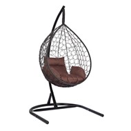 Кресло-кокон подвесное Liverpool Comfort (черный/коричневый) в Рязани