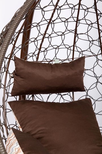 Кресло-кокон подвесное Liverpool Comfort (коричневый/коричневый/бежевый) в Якутске - изображение 2