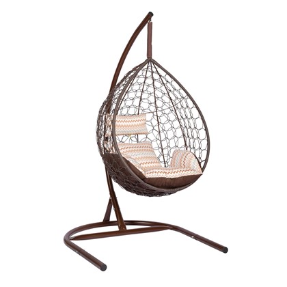 Кресло-кокон подвесное Liverpool Comfort (коричневый/коричневый/бежевый) в Саратове - изображение