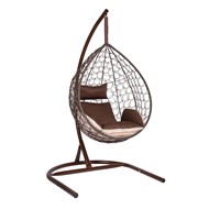 Кресло-кокон подвесное Liverpool Comfort (коричневый/коричневый/бежевый) в Саратове - предосмотр 5
