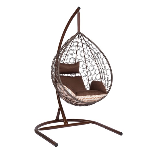 Кресло-кокон подвесное Liverpool Comfort (коричневый/коричневый/бежевый) в Сочи - изображение 5