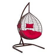 Кресло-кокон подвесное Liverpool XL GEMINI (коричневый/красный) в Оренбурге