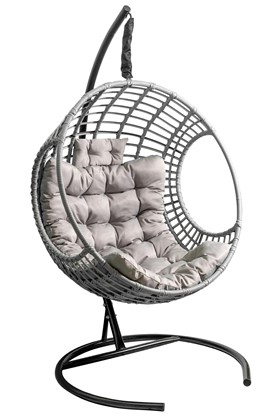 Подвесное кресло Лондон, цв.корзины серый, цв.подушки серый CN950-МТ2023 в Екатеринбурге - изображение