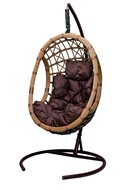 Подвесное кресло Ривьера корзина бежевая/подушка коричневая CN850-МТ в Тюмени